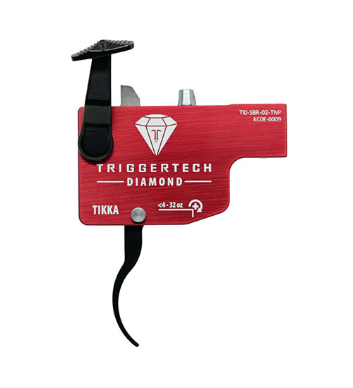 TriggerTech Tikka Trigger erbjuder en exceptionell känsla och precision med sin Black Diamond Curved design, perfekt för att förbättra din skytteupplevelse.